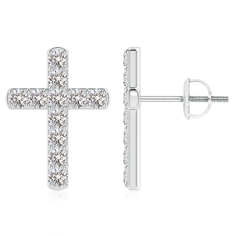 2.2mm IJI1I2 Diamond Cross Stud Earrings in 18K White Gold 