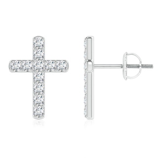 2mm GVS2 Diamond Cross Stud Earrings in P950 Platinum