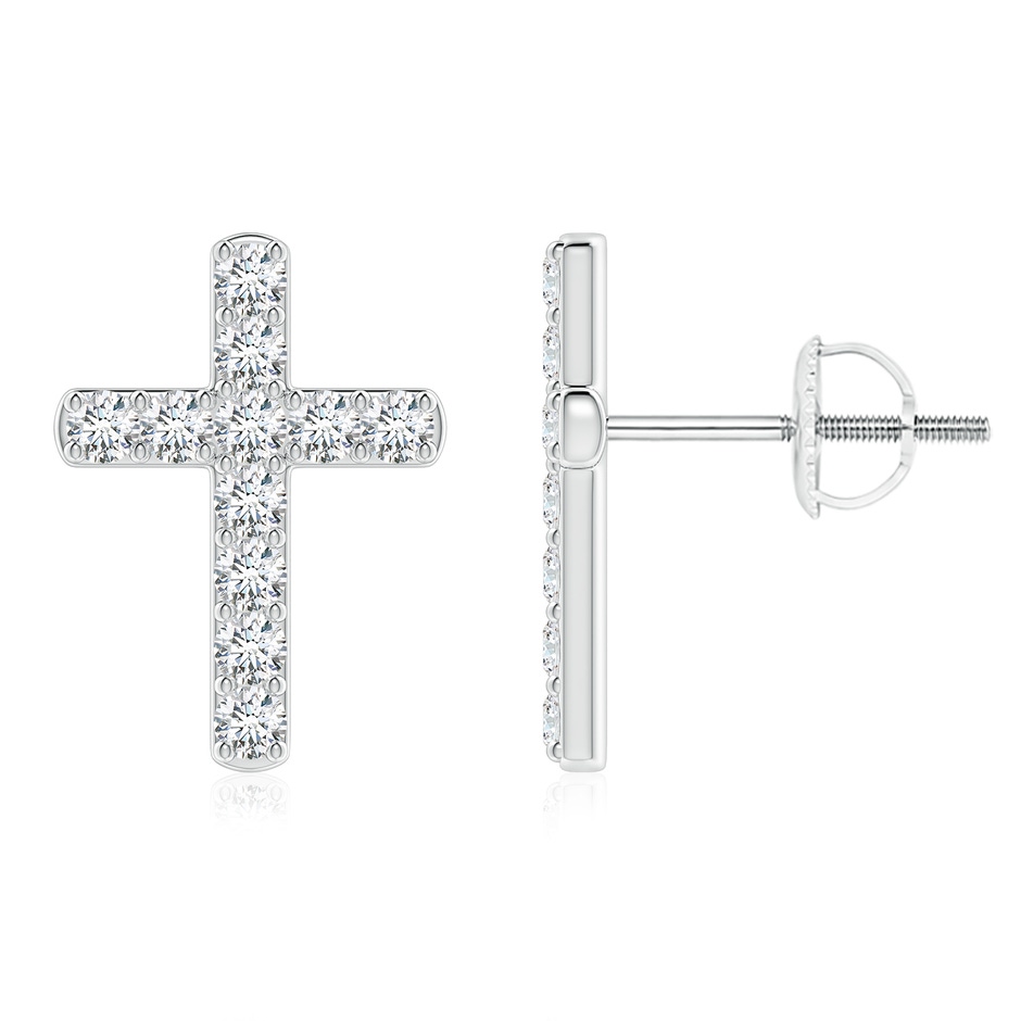 2mm GVS2 Diamond Cross Stud Earrings in White Gold 