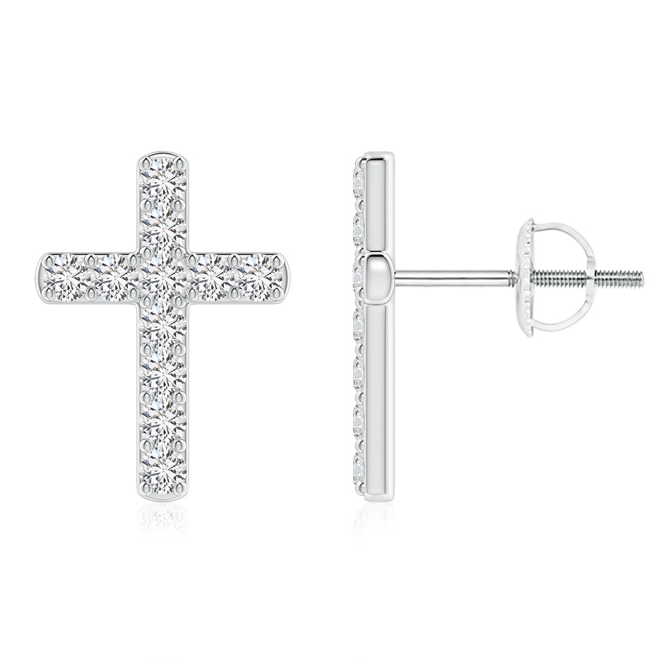 2mm HSI2 Diamond Cross Stud Earrings in P950 Platinum 