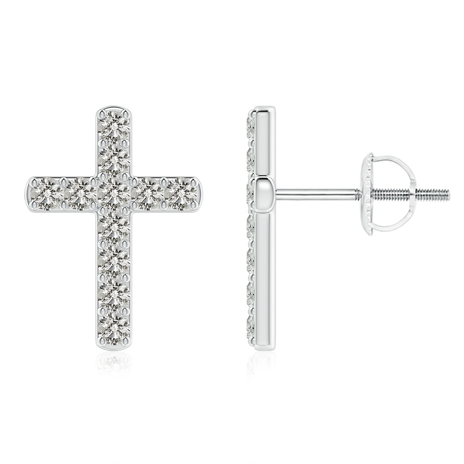 2mm KI3 Diamond Cross Stud Earrings in White Gold 