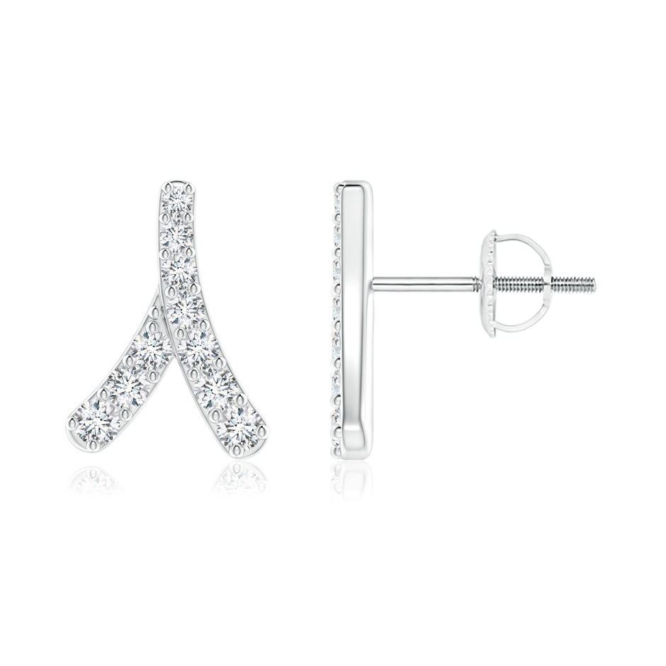 1.8mm GVS2 Prong-Set Diamond Wishbone Studs in P950 Platinum 