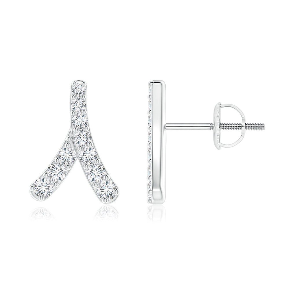 1.8mm GVS2 Prong-Set Diamond Wishbone Studs in White Gold
