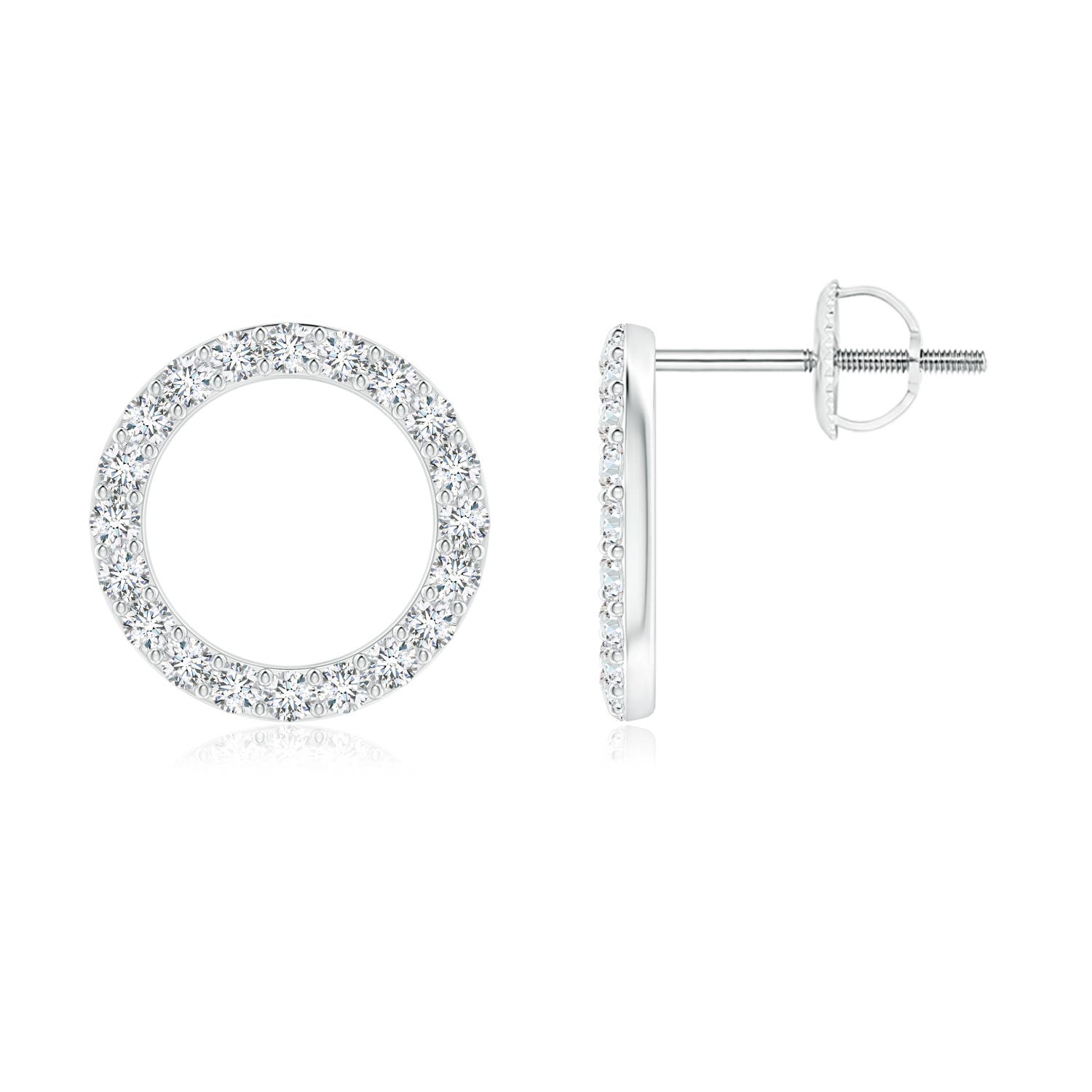 1.4mm GVS2 Diamond Open Circle Stud Earrings in 18CT White Gold