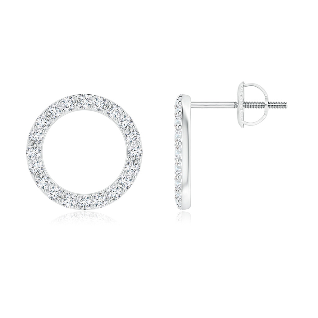 1.4mm GVS2 Diamond Open Circle Stud Earrings in P950 Platinum