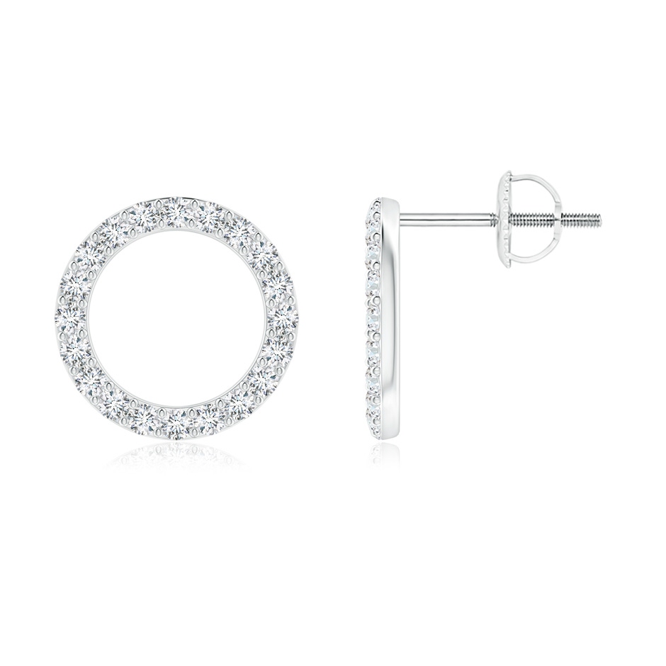 1.4mm GVS2 Diamond Open Circle Stud Earrings in White Gold 