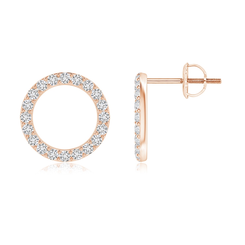 1.4mm HSI2 Diamond Open Circle Stud Earrings in Rose Gold 