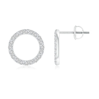 1.4mm HSI2 Diamond Open Circle Stud Earrings in White Gold