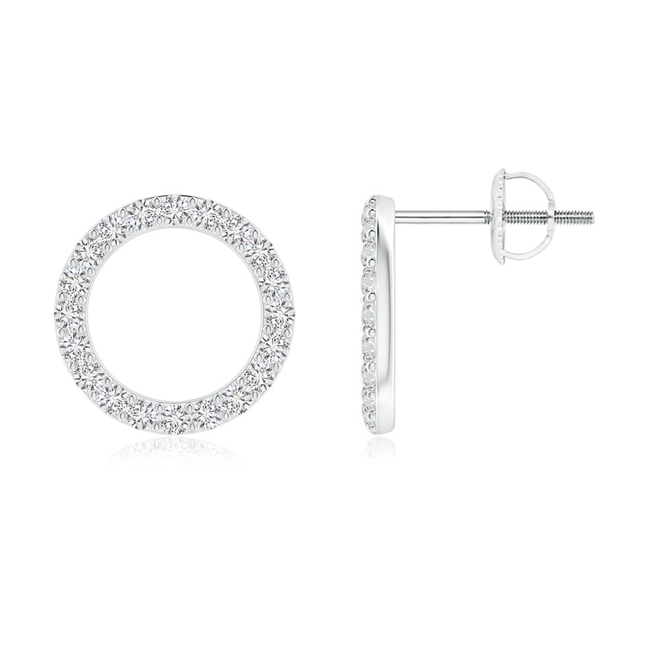 1.4mm HSI2 Diamond Open Circle Stud Earrings in White Gold 