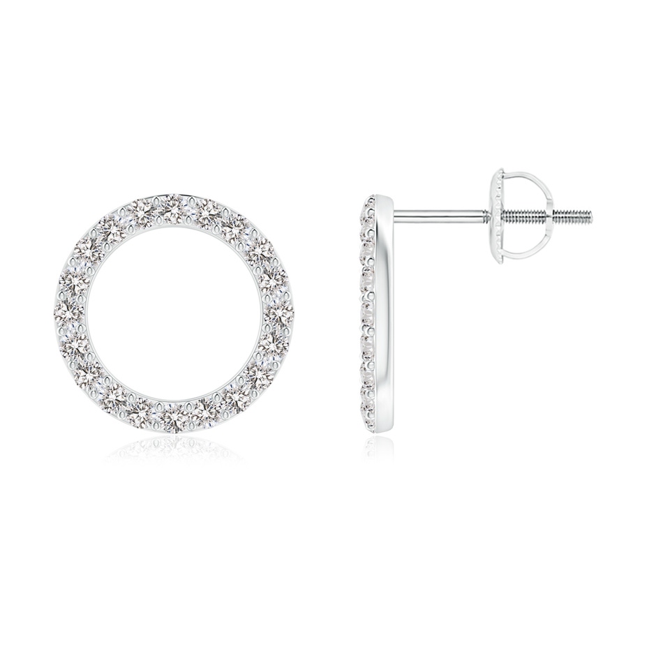 1.4mm IJI1I2 Diamond Open Circle Stud Earrings in P950 Platinum 