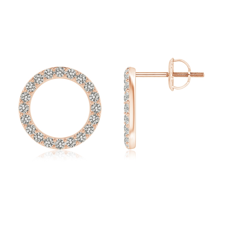 1.4mm KI3 Diamond Open Circle Stud Earrings in Rose Gold 