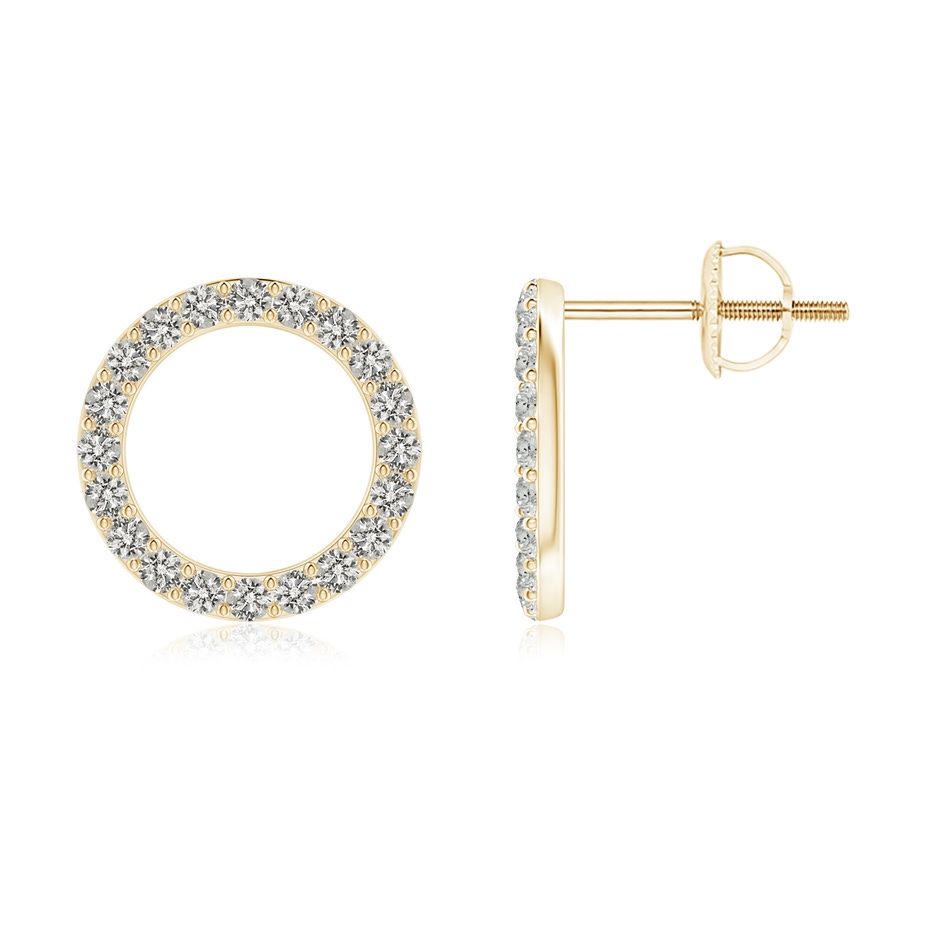 1.4mm KI3 Diamond Open Circle Stud Earrings in Yellow Gold 