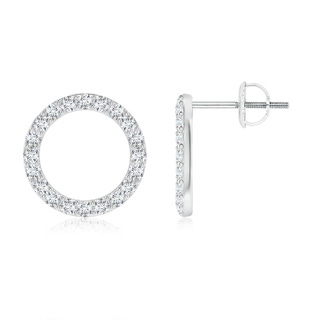 1.65mm GVS2 Diamond Open Circle Stud Earrings in White Gold