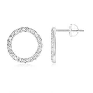 1.65mm HSI2 Diamond Open Circle Stud Earrings in White Gold