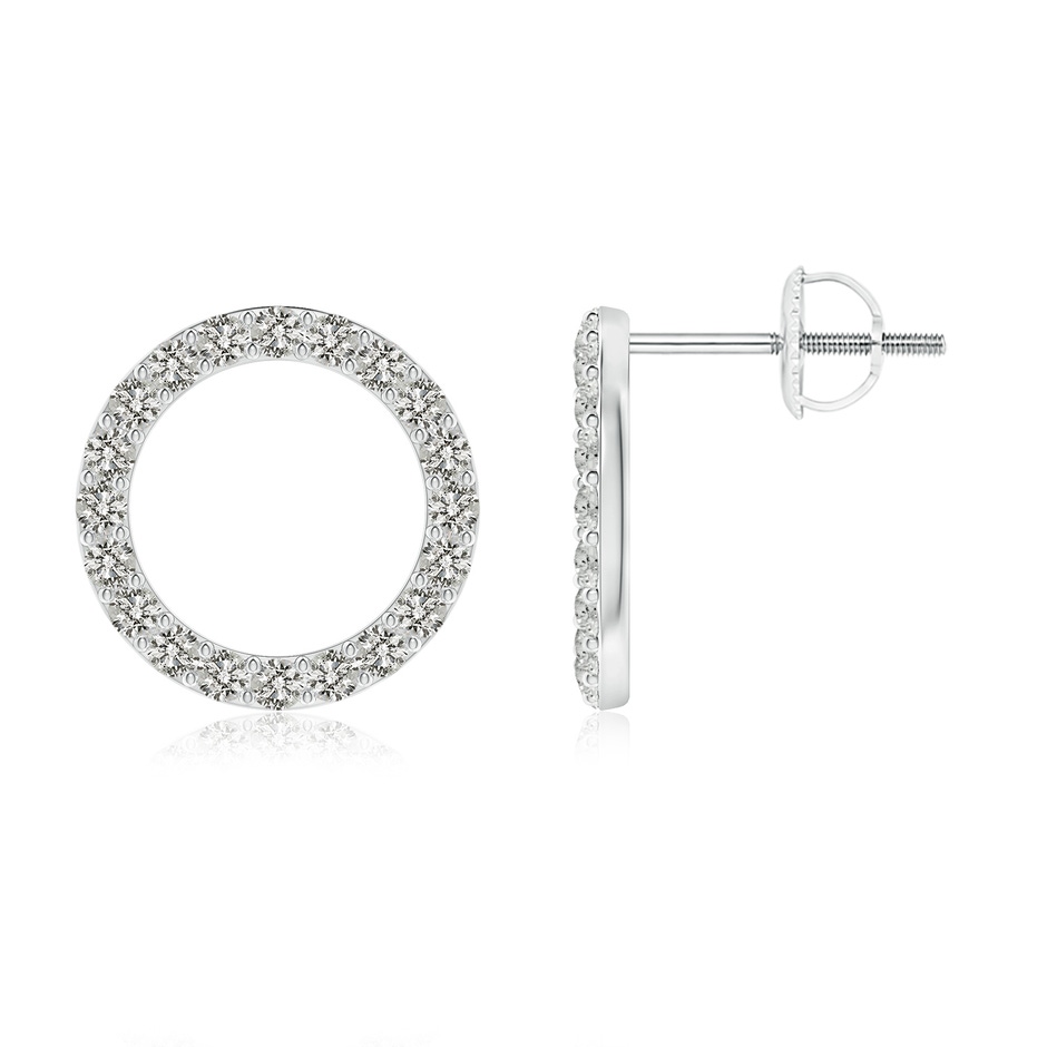 1.65mm KI3 Diamond Open Circle Stud Earrings in White Gold 