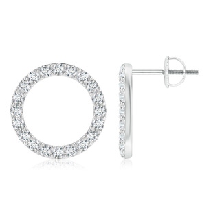 1.8mm GVS2 Diamond Open Circle Stud Earrings in P950 Platinum