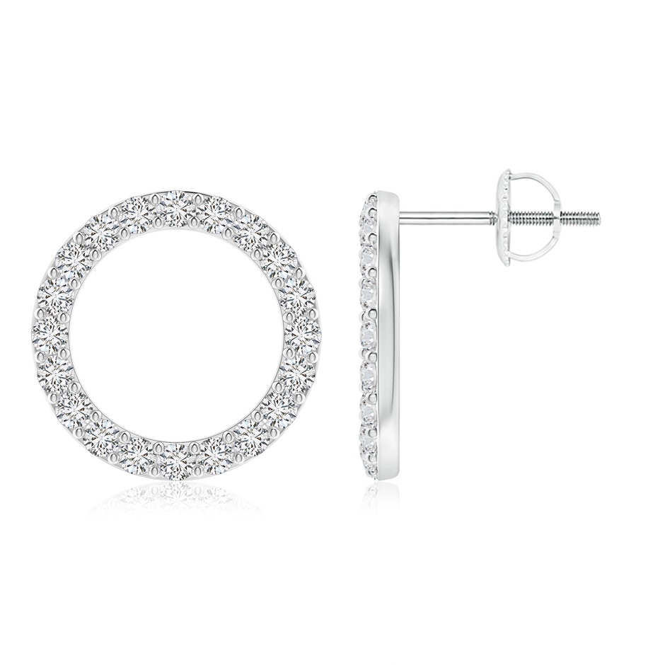 1.8mm HSI2 Diamond Open Circle Stud Earrings in White Gold 