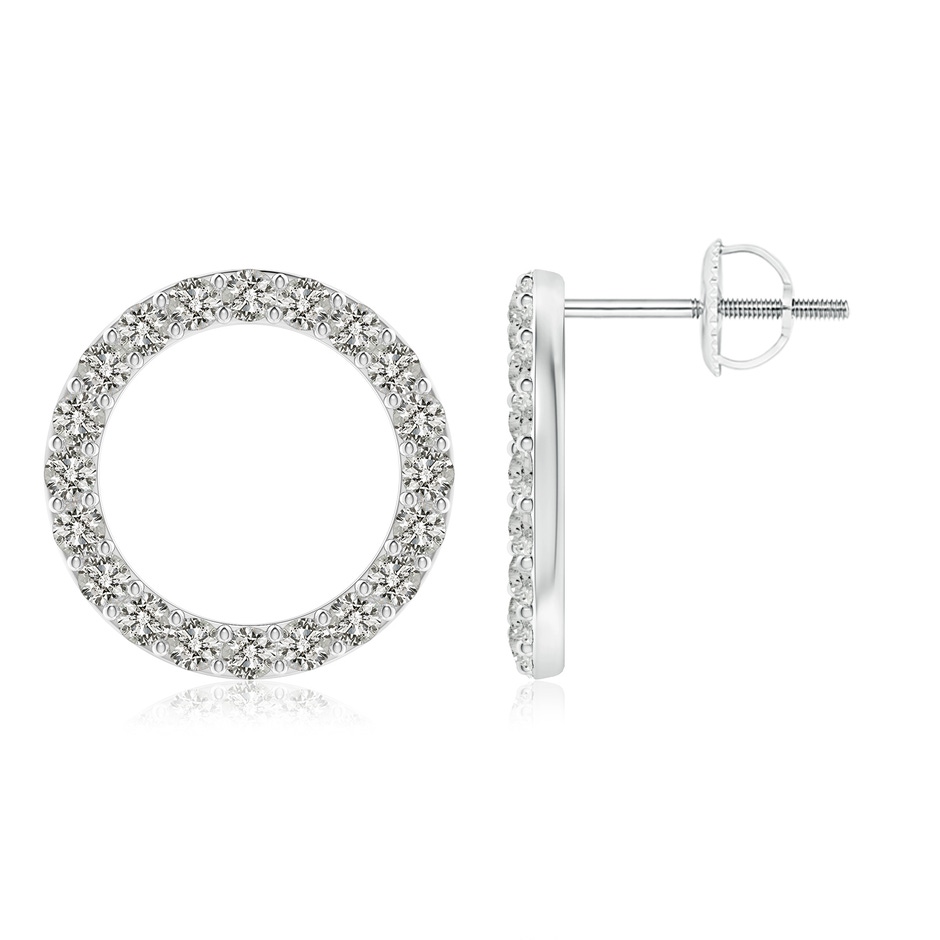 1.8mm KI3 Diamond Open Circle Stud Earrings in White Gold 