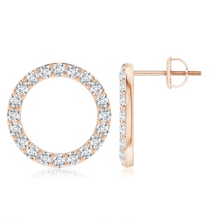 1.95mm GVS2 Diamond Open Circle Stud Earrings in 18K Rose Gold