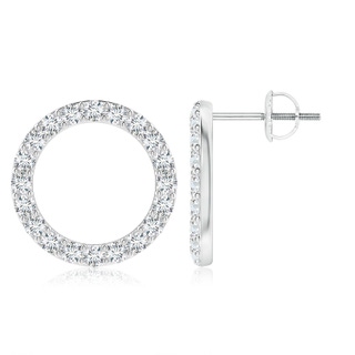 1.95mm GVS2 Diamond Open Circle Stud Earrings in P950 Platinum