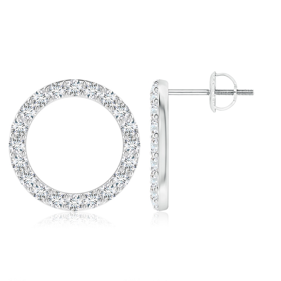 1.95mm GVS2 Diamond Open Circle Stud Earrings in P950 Platinum 