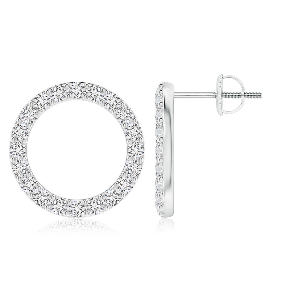 1.95mm HSI2 Diamond Open Circle Stud Earrings in White Gold 