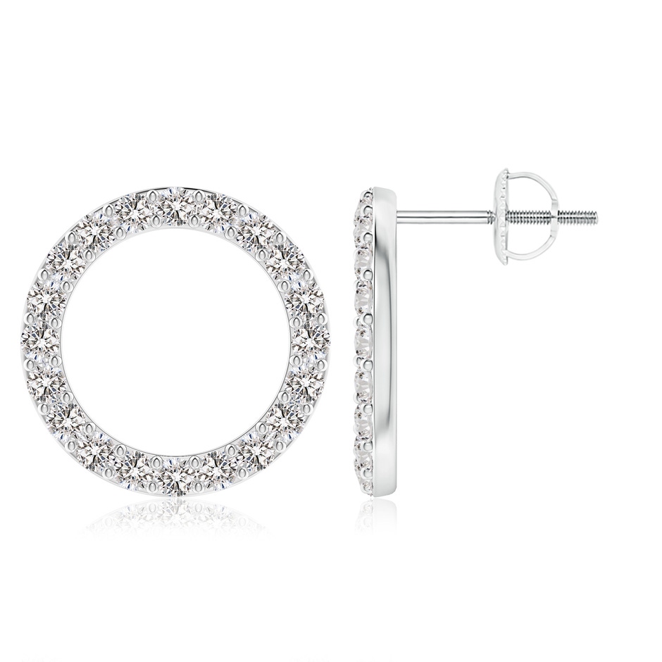 1.95mm IJI1I2 Diamond Open Circle Stud Earrings in 18K White Gold 