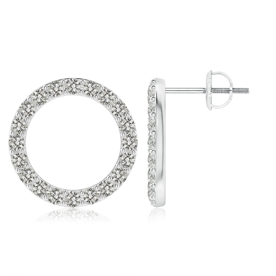 1.95mm KI3 Diamond Open Circle Stud Earrings in White Gold 