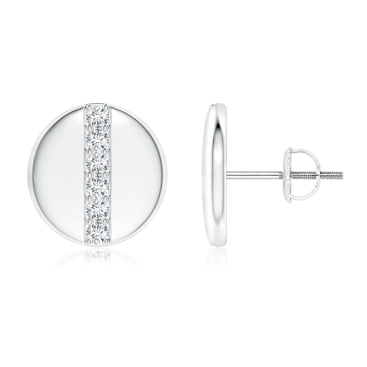1.7mm GVS2 Pave-Set Diamond Disc Stud Earrings in P950 Platinum