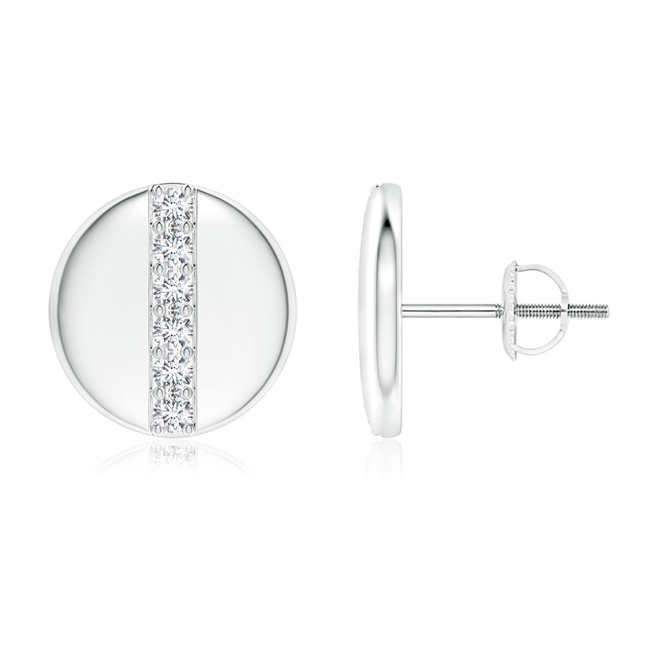 1.7mm GVS2 Pave-Set Diamond Disc Stud Earrings in White Gold 