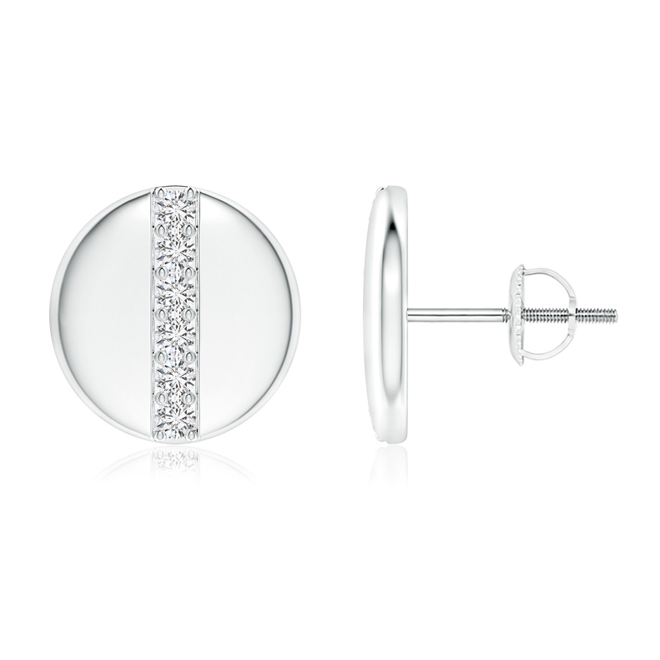 1.7mm HSI2 Pave-Set Diamond Disc Stud Earrings in White Gold 