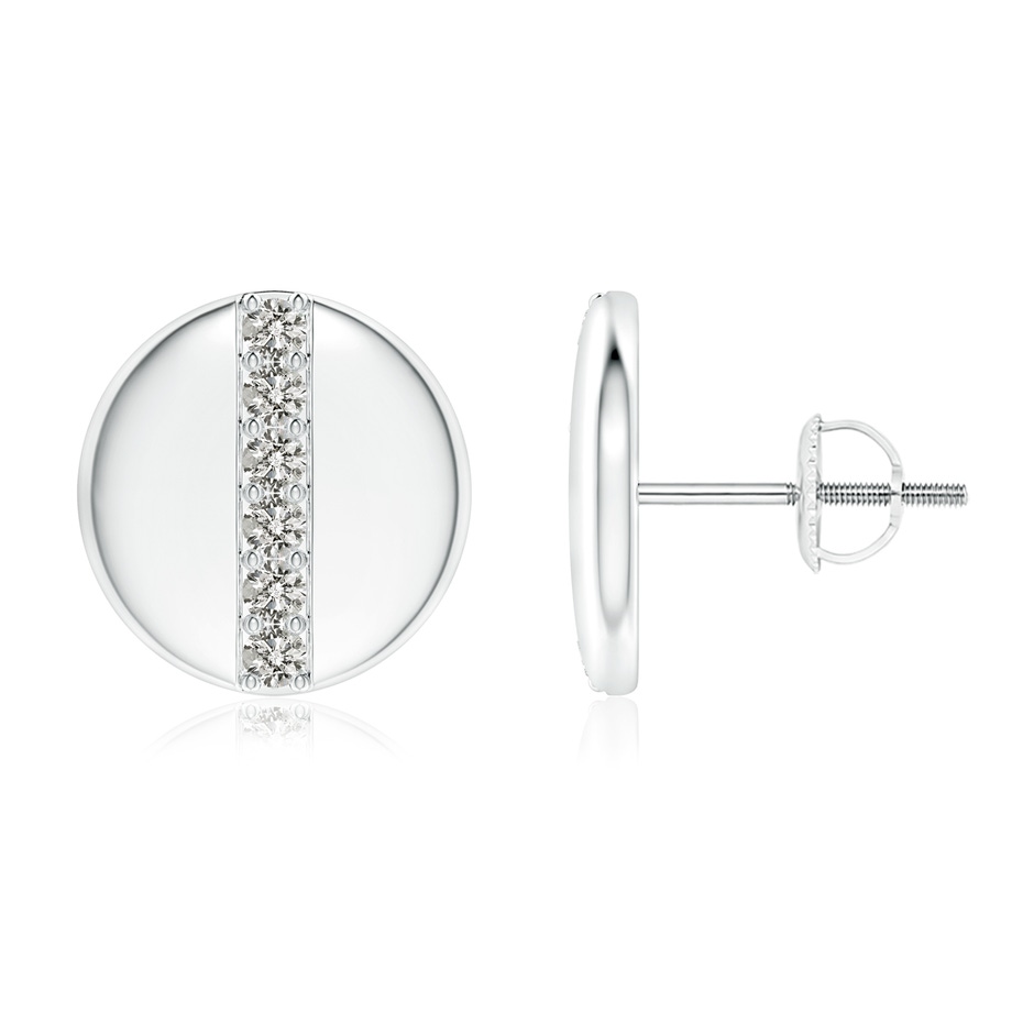 1.7mm KI3 Pave-Set Diamond Disc Stud Earrings in White Gold 