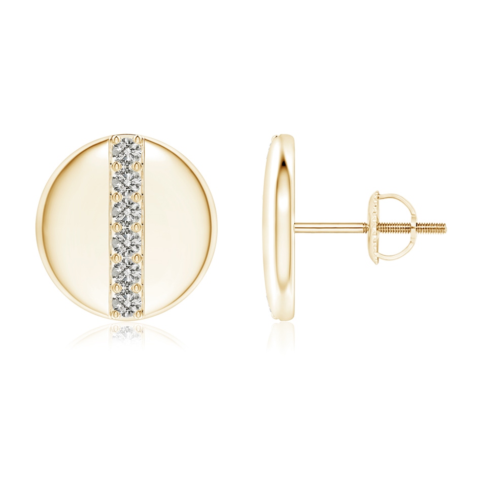 1.7mm KI3 Pave-Set Diamond Disc Stud Earrings in Yellow Gold 