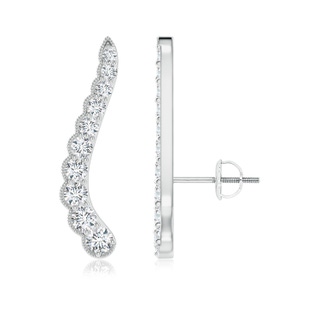 2.7mm GVS2 Diamond Wavy Ear Climbers with Milgrain in P950 Platinum