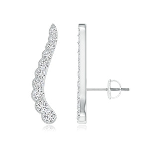 2mm HSI2 Diamond Wavy Ear Climbers with Milgrain in P950 Platinum