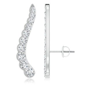 3.1mm GVS2 Diamond Wavy Ear Climbers with Milgrain in P950 Platinum