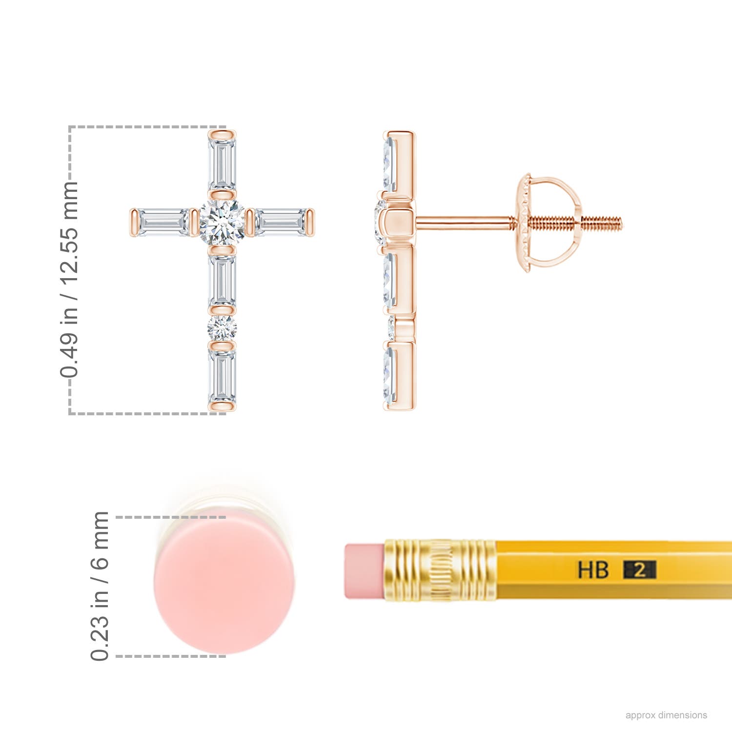 F-G, VS / 0.59 CT / 14 KT Rose Gold