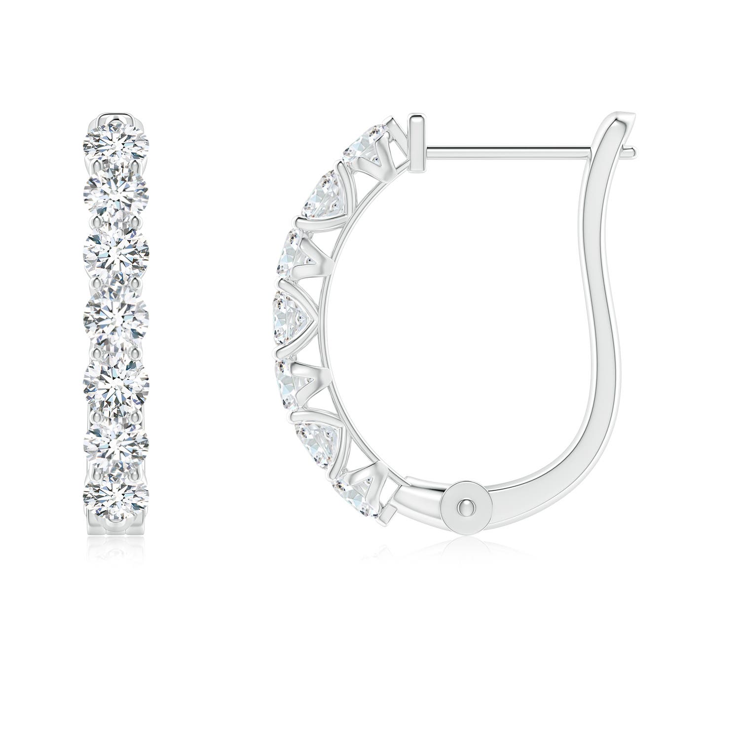 2.5mm GVS2 Diamond Huggie Hoop Earrings in P950 Platinum