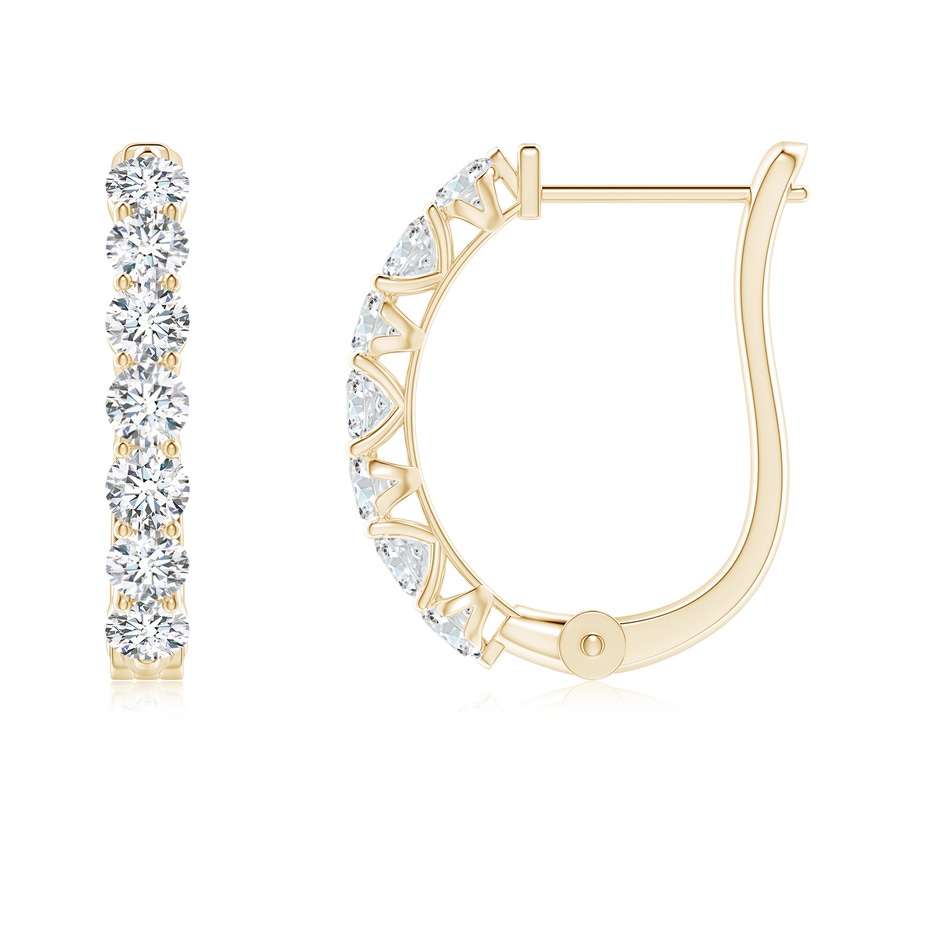 2.5mm GVS2 Diamond Huggie Hoop Earrings in Yellow Gold 