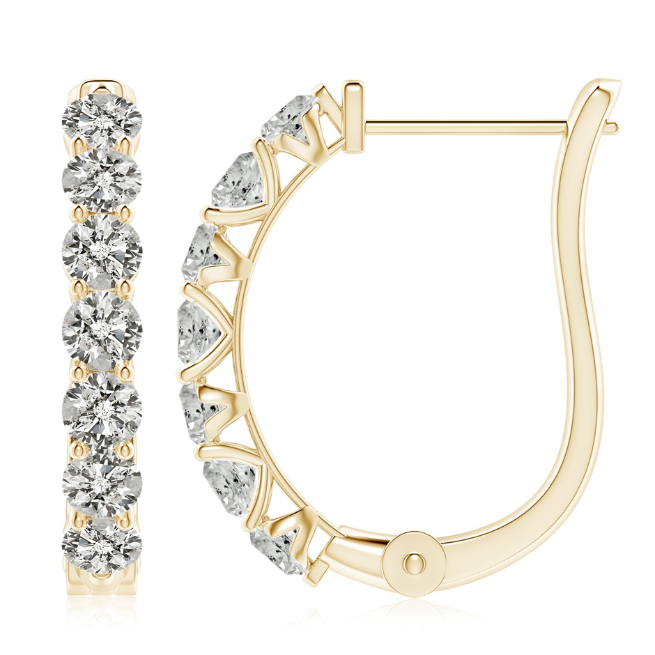 3.4mm KI3 Diamond Huggie Hoop Earrings in 18K Yellow Gold 