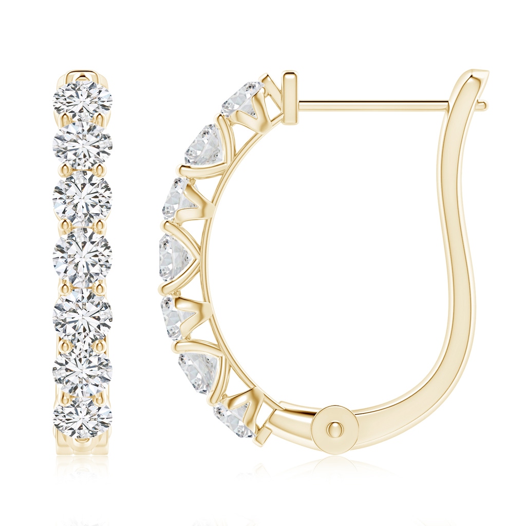3mm HSI2 Diamond Huggie Hoop Earrings in Yellow Gold