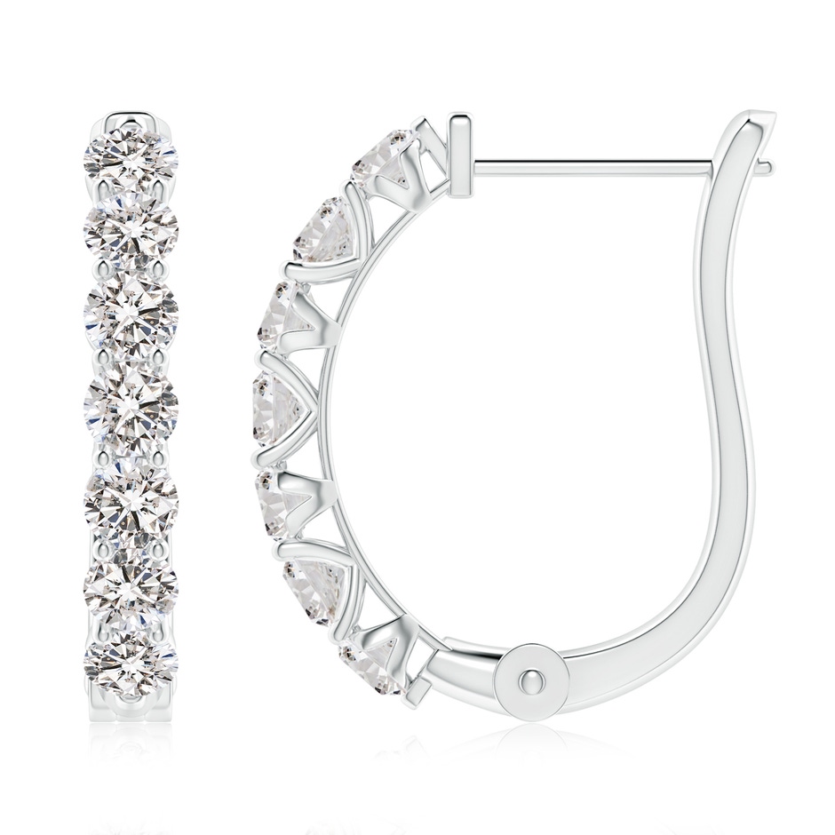 3mm IJI1I2 Diamond Huggie Hoop Earrings in White Gold 