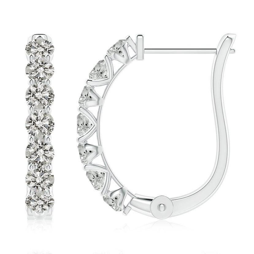 Prong-Set Diamond Huggie Hoop Earrings