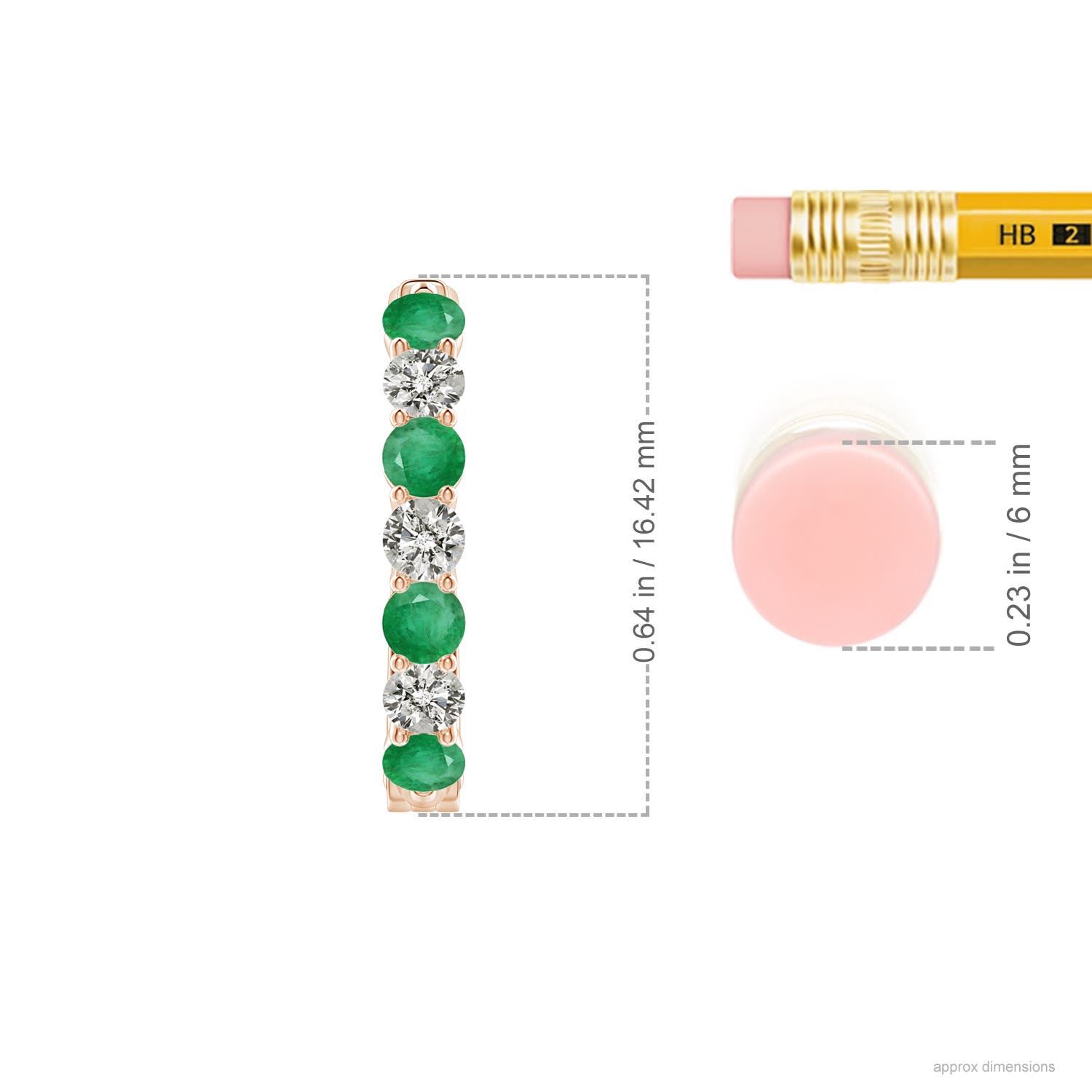 A - Emerald / 0.92 CT / 14 KT Rose Gold