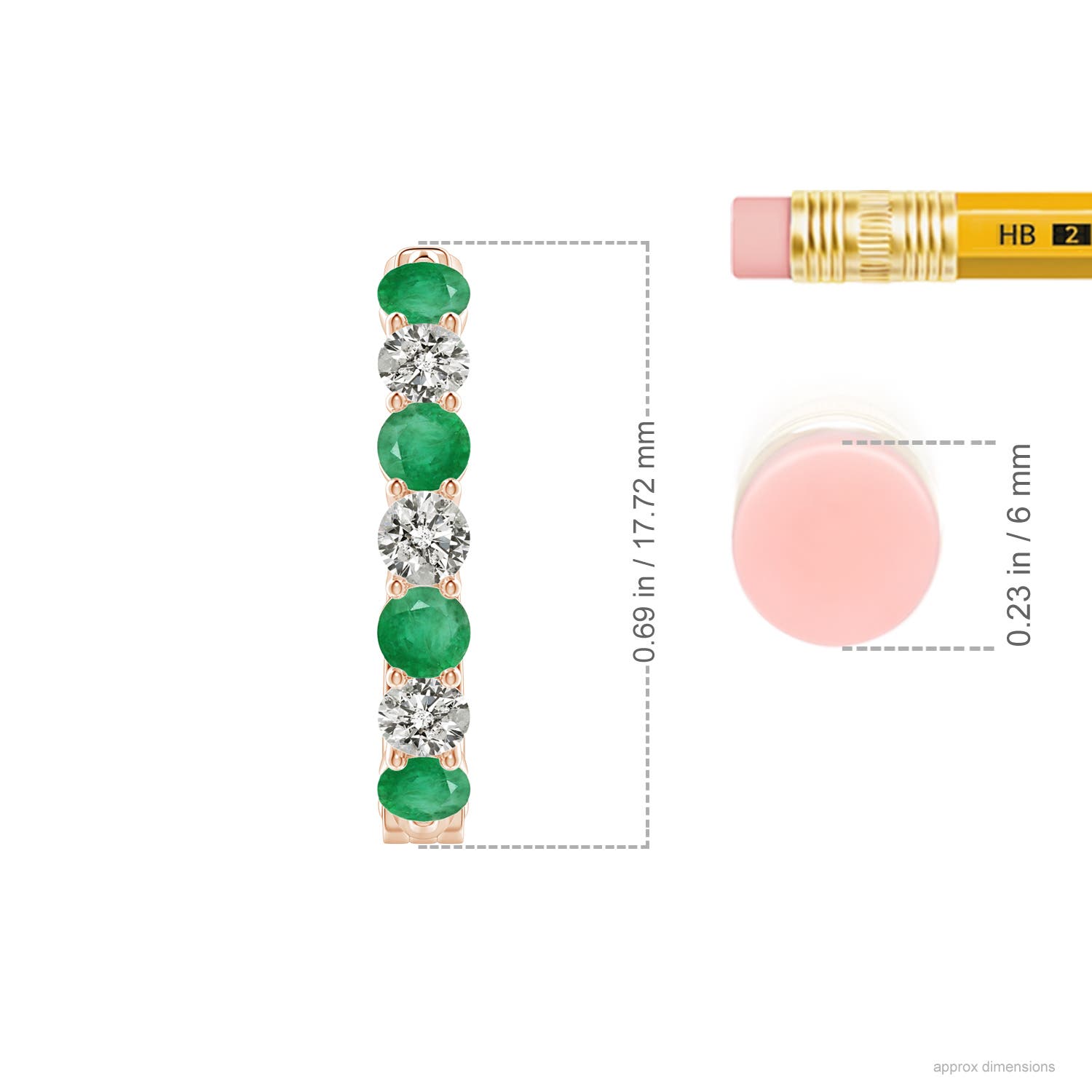 A - Emerald / 1.24 CT / 14 KT Rose Gold