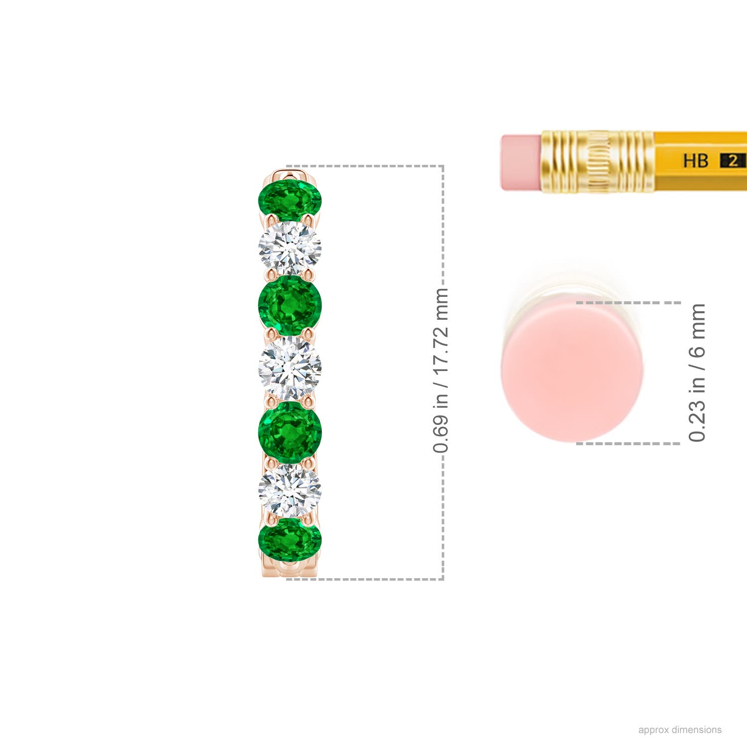 AAAA - Emerald / 1.24 CT / 14 KT Rose Gold