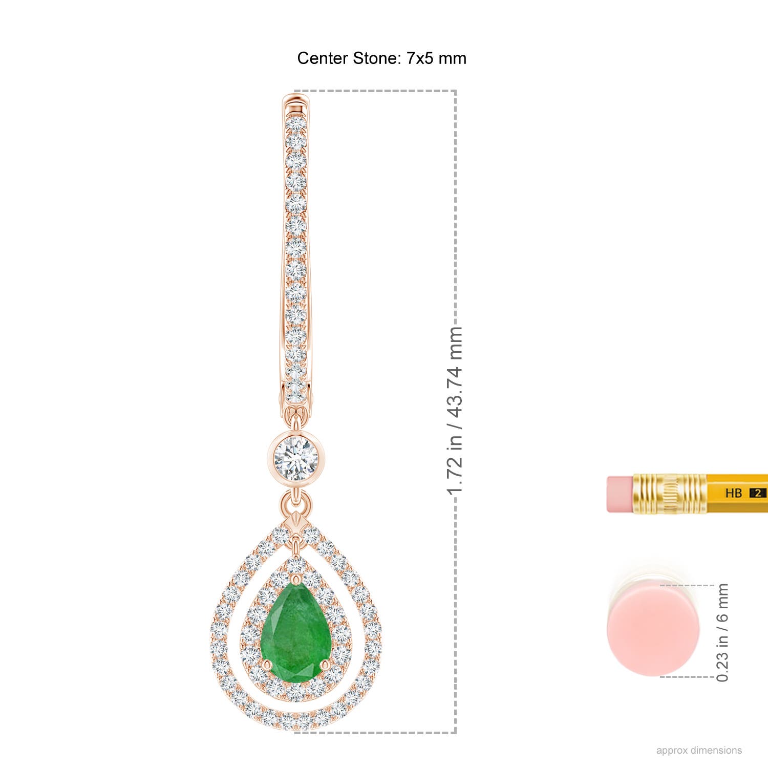 A - Emerald / 2.19 CT / 14 KT Rose Gold