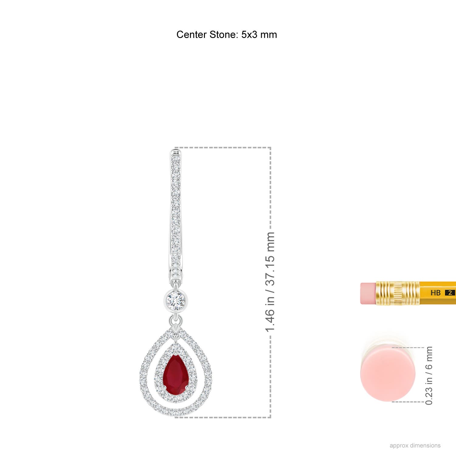 AA - Ruby / 1.09 CT / 14 KT White Gold