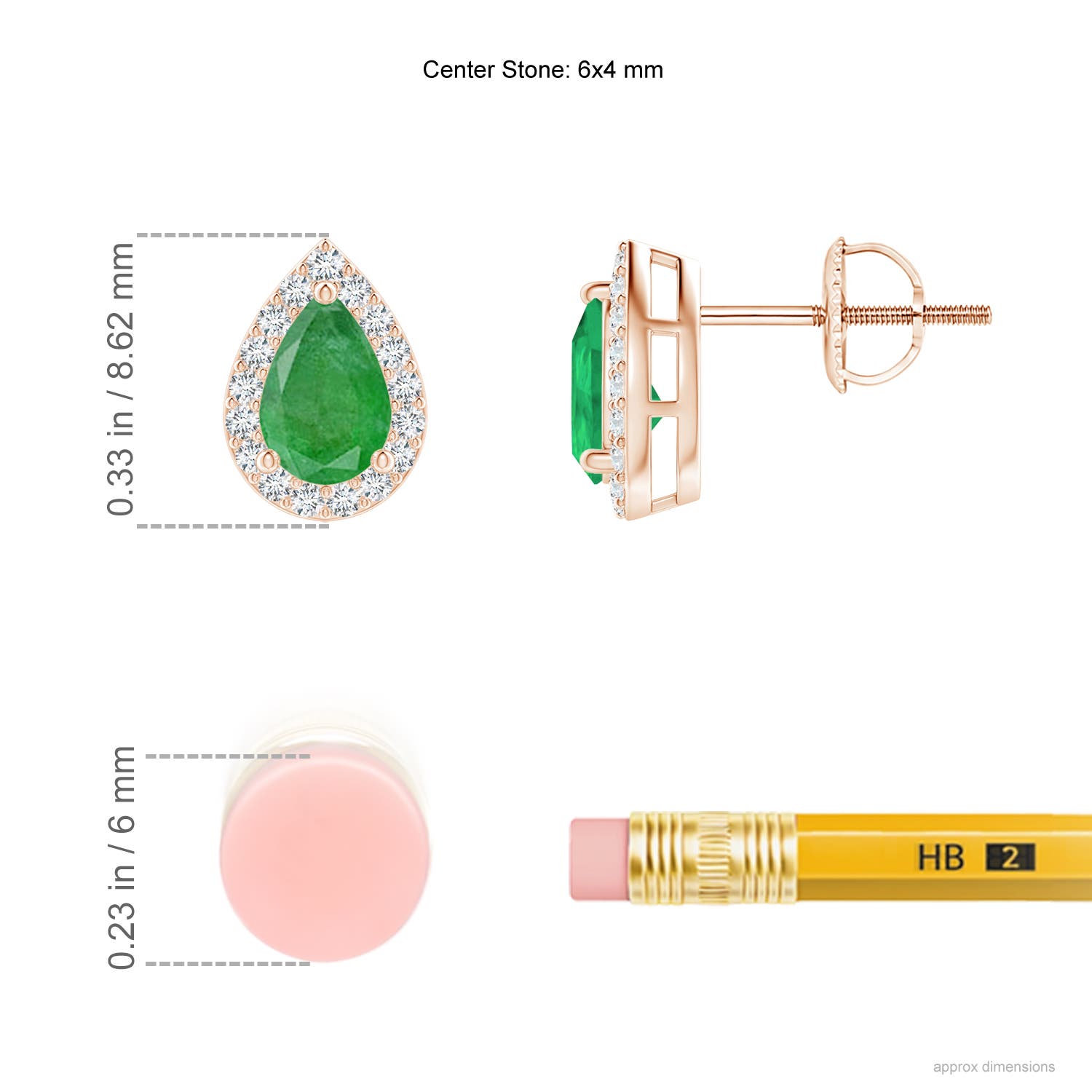 A - Emerald / 0.87 CT / 14 KT Rose Gold