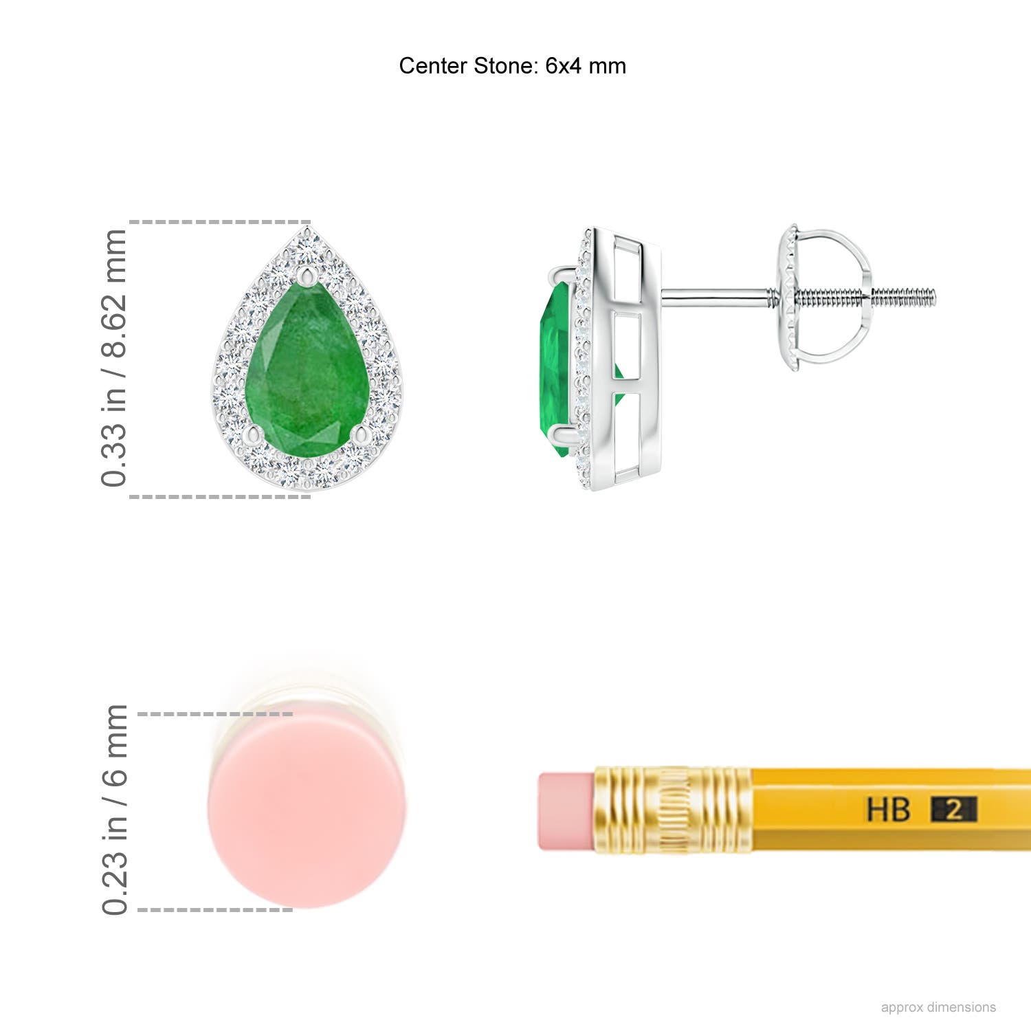 A - Emerald / 0.87 CT / 14 KT White Gold